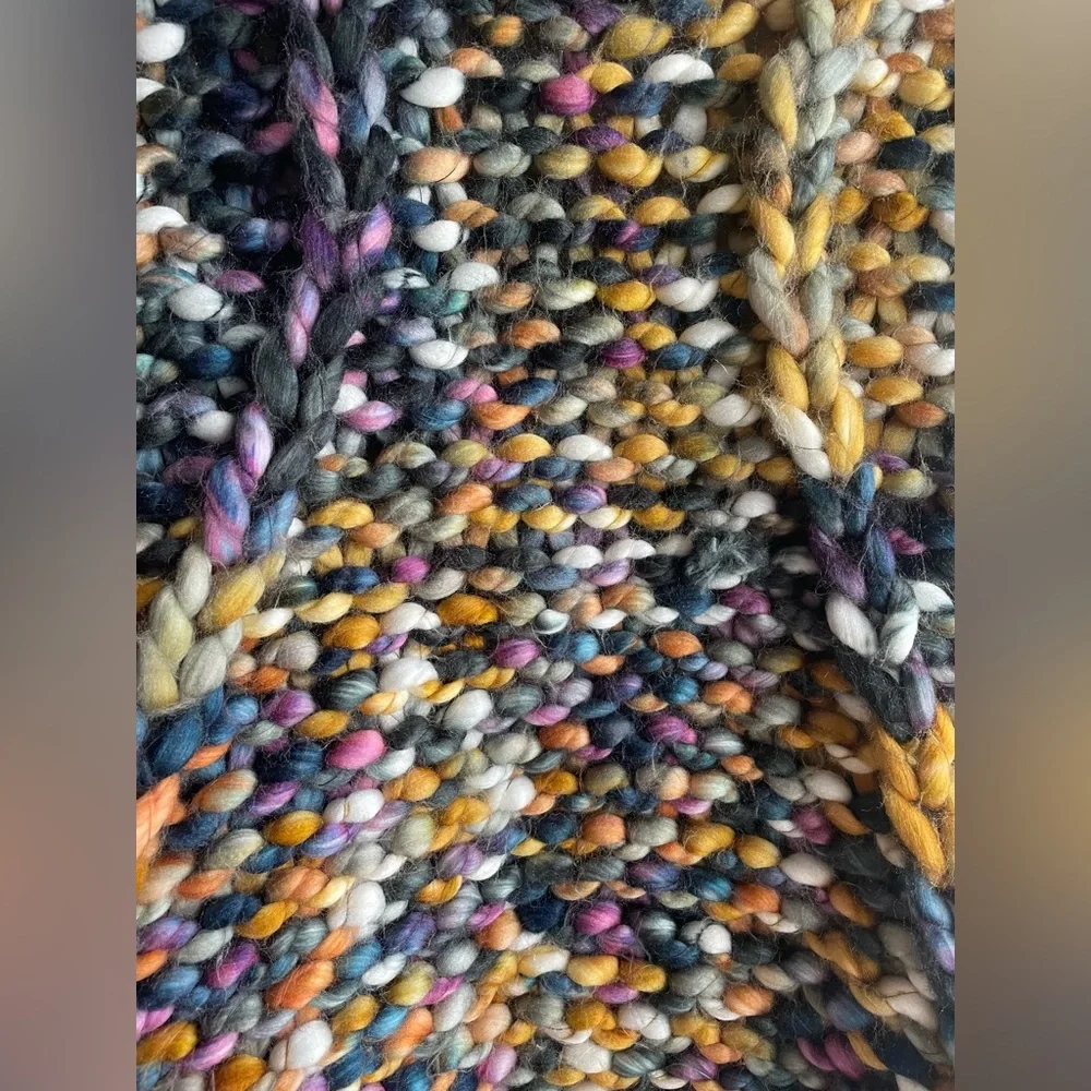 Free People Twilight Chunky Multi Colored Knit Heavyweight Vest Size XL - Picture 8 of 15